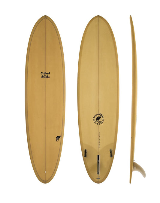 The Critical Slide Society Surfboards - Hermit straw colored mid length surfboard